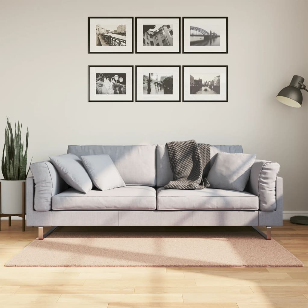 VidaXL Teppich Huarte Kurzflor weich waschbar 80x150 cm rosa