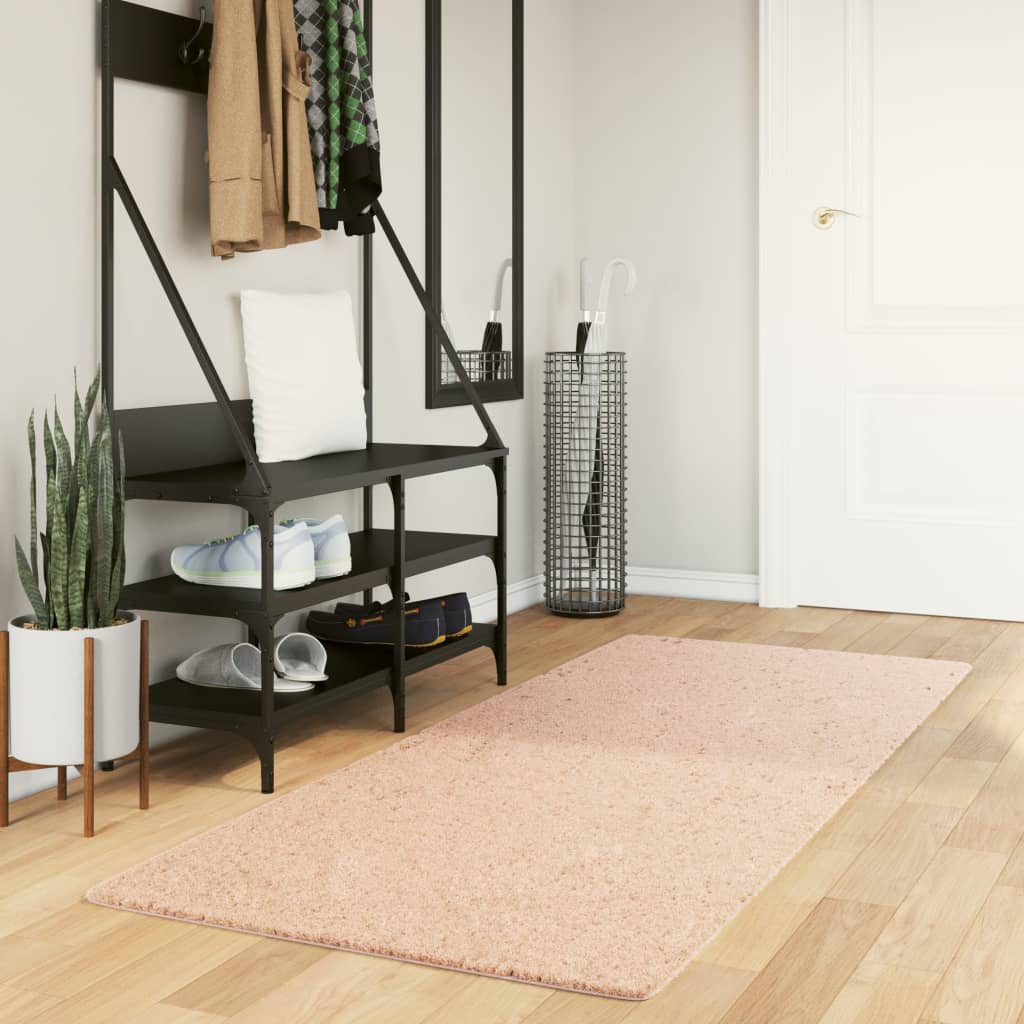 VidaXL Teppich Huarte Kurzflor weich waschbar 80x200 cm rosa