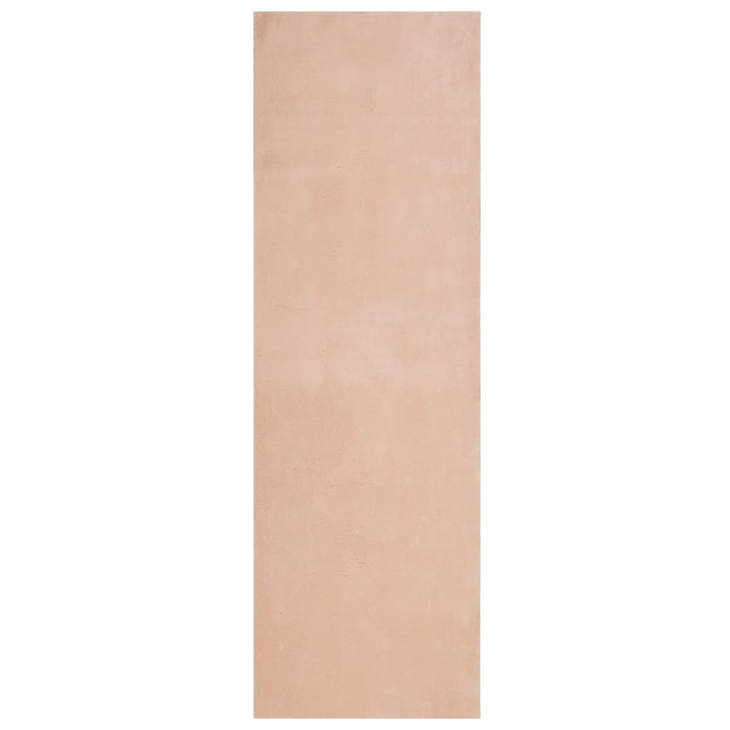 Vidaxl rug harte low -pile mëll weichbar 80x250 cm rosa