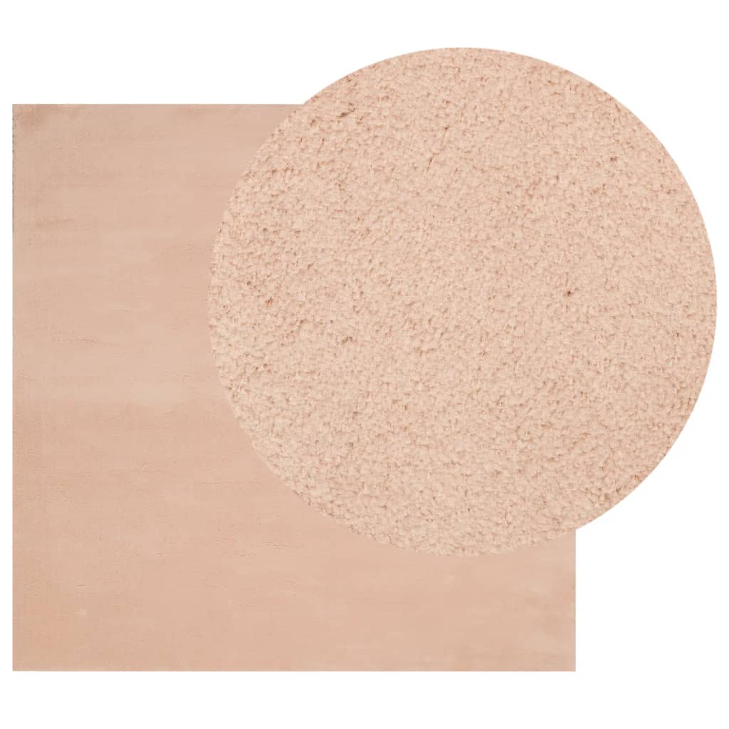 VidaXL Teppich Huarte Kurzflor weich waschbar 160x160 cm rosa
