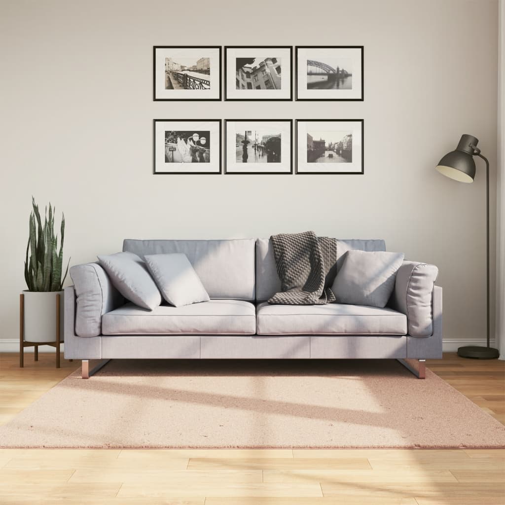 VidaXL Teppich Huarte Kurzflor weich waschbar 160x160 cm rosa