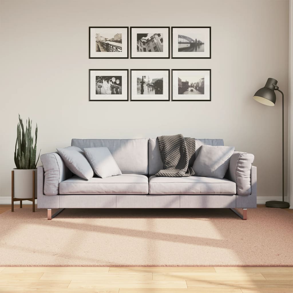 VidaXL Teppich Huarte Kurzflor weich waschbar 160x230 cm rosa