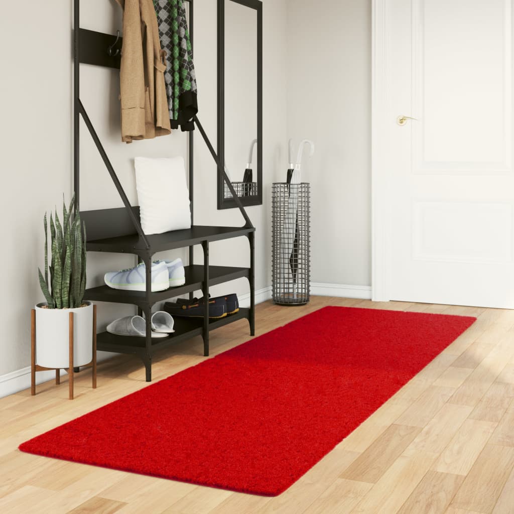 Vidaxl Rug Huarte Low -Pole blød vaskbar 80x250 cm rød