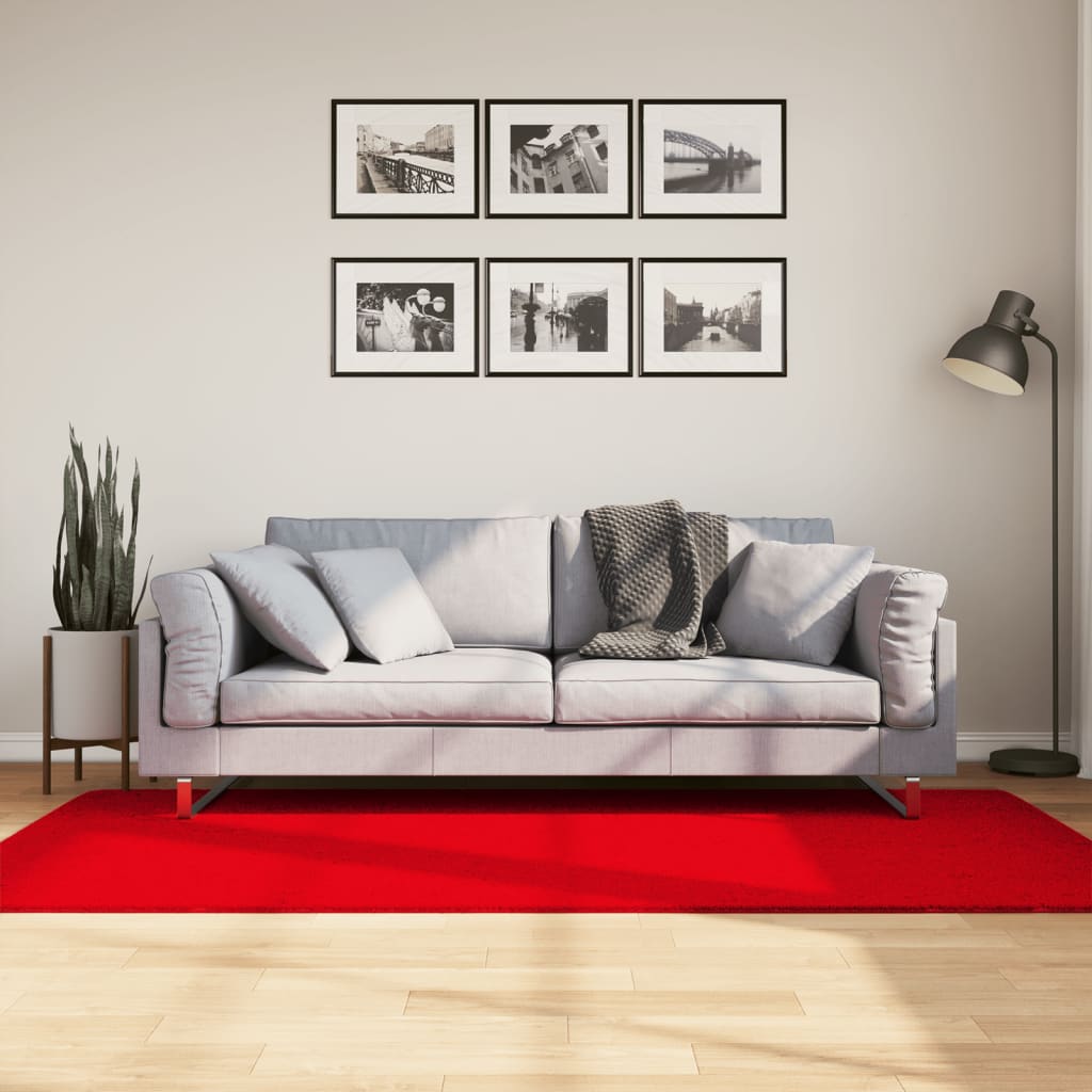 Vidaxl rug Huarte low -pole soft washable 100x200 cm red