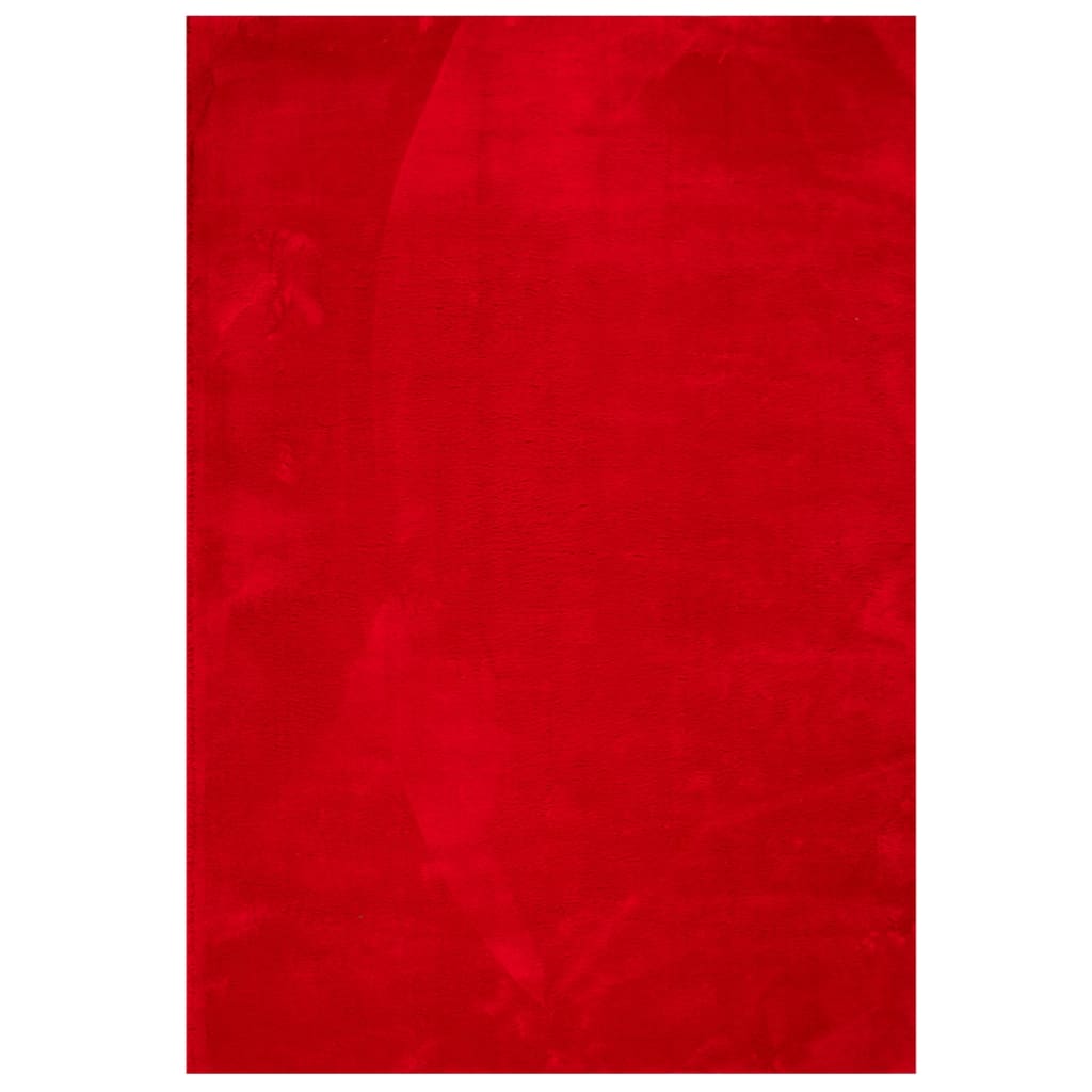 Tapis Vidaxl Huarte Low-Pole Soft Soft Lavable 140x200 cm Rouge