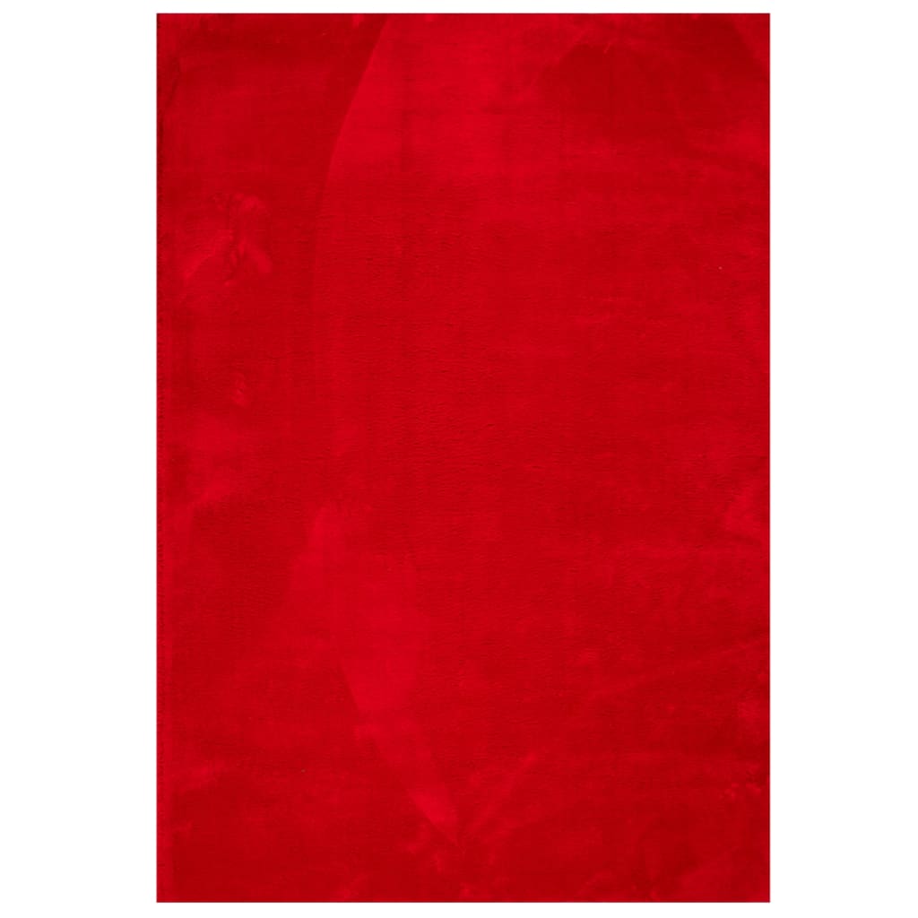 VidaXL Teppich Huarte Kurzflor weich waschbar 140x200 cm rot
