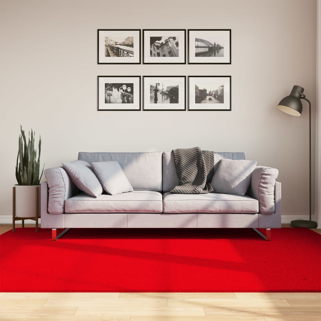 VidaXL Teppich Huarte Kurzflor weich waschbar 160x230 cm rot