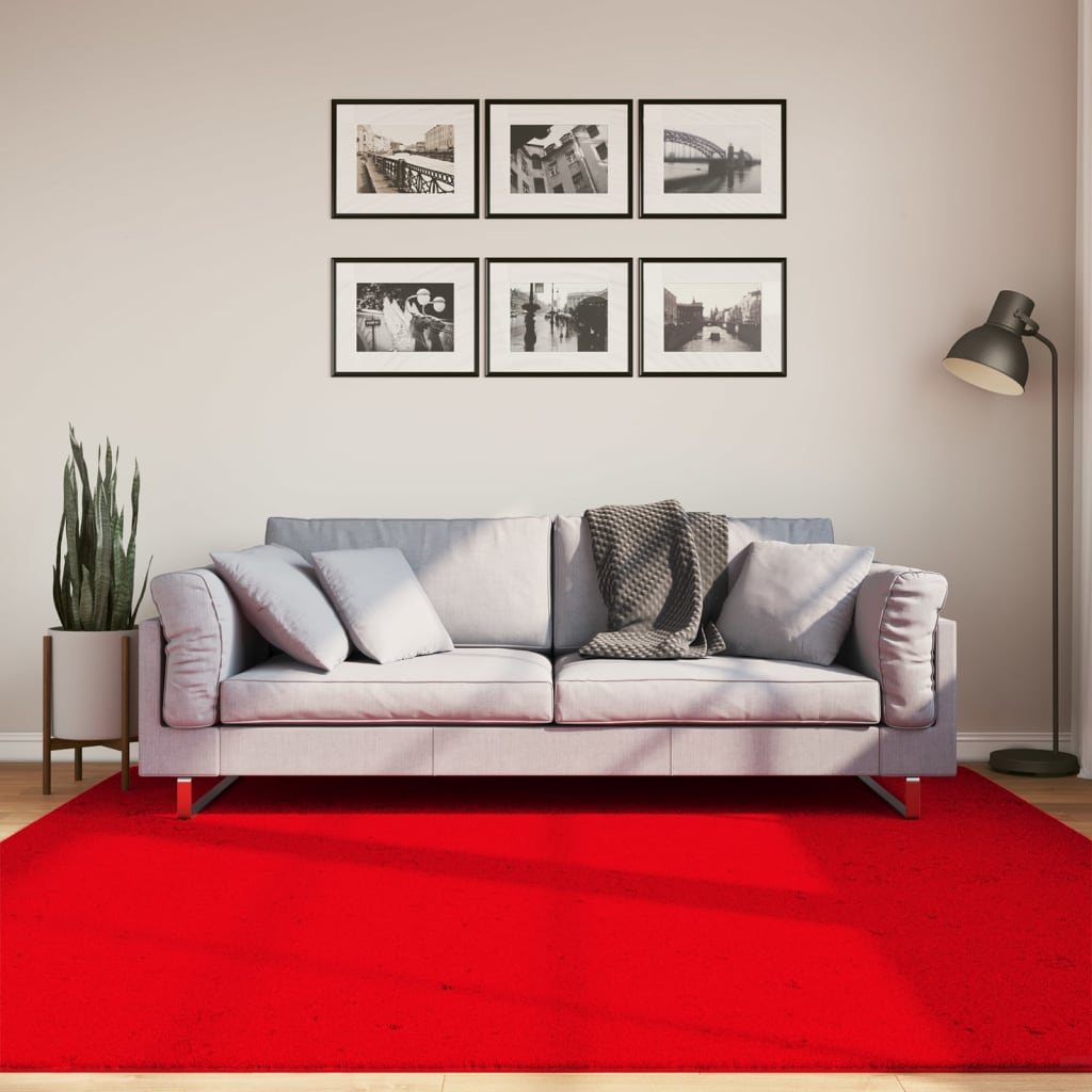 VidaXL Teppich Huarte Kurzflor weich waschbar 200x200 cm rot