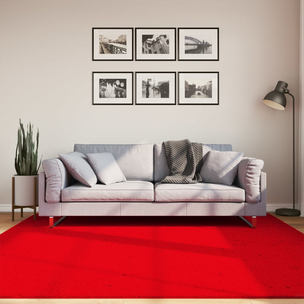 Vidaxl Rug Huarte Low -pole Soft omyvatelné 200x200 cm červené