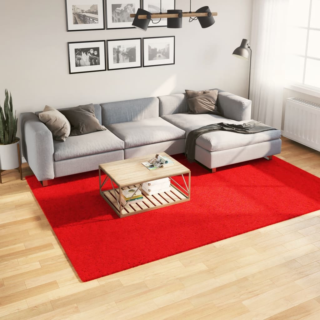 VidaXL Teppich Huarte Kurzflor weich waschbar 200x280 cm rot