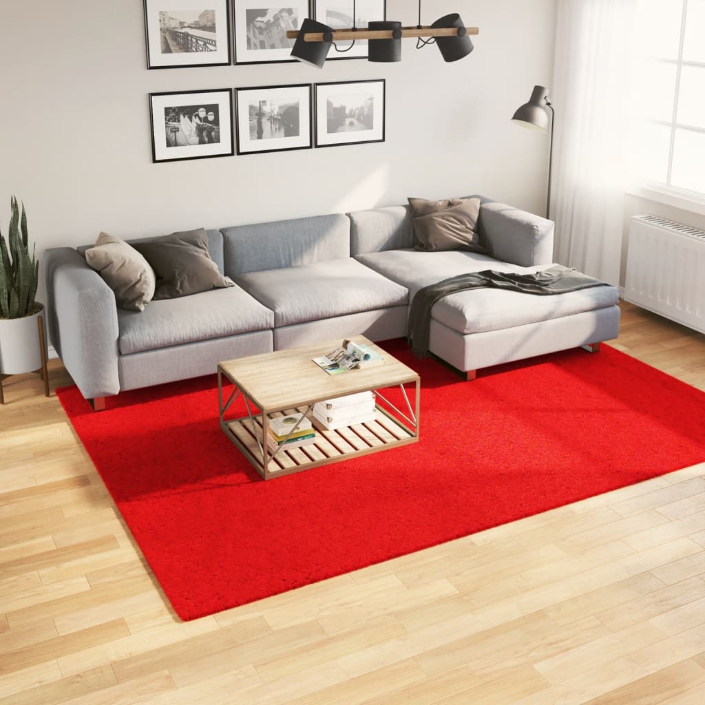 Vidaxl rug Huarte low -pole soft washable 200x280 cm red