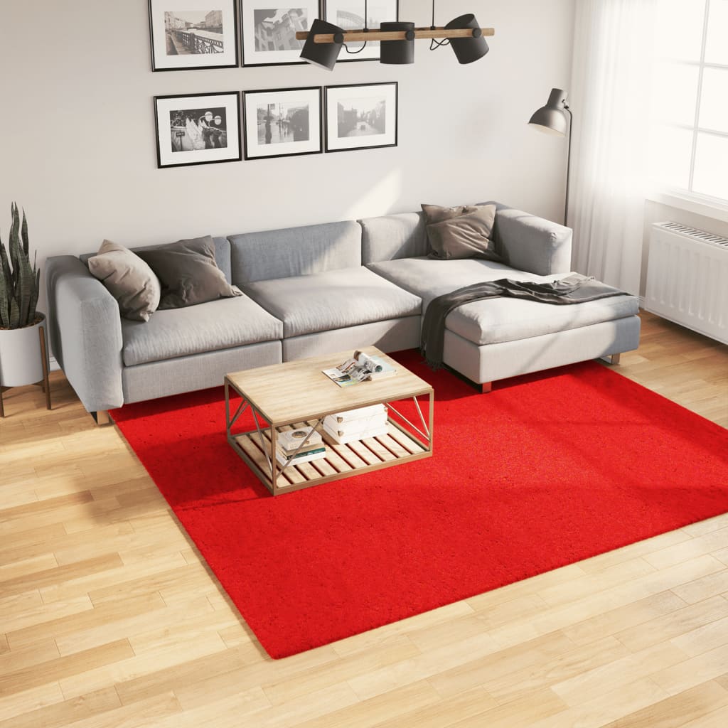 VidaXL Teppich Huarte Kurzflor weich waschbar 240x240 cm rot