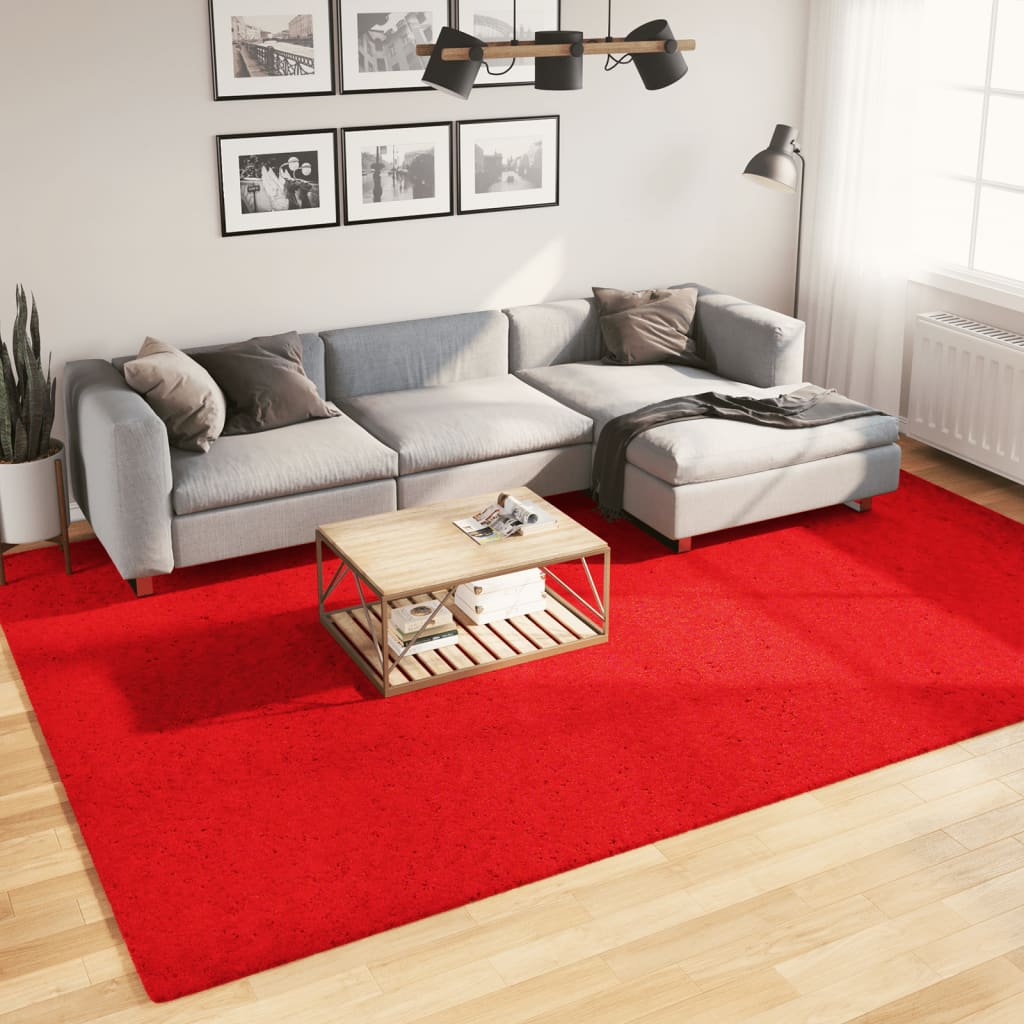 Vidaxl rug Huarte low -pole soft washable 240x340 cm red