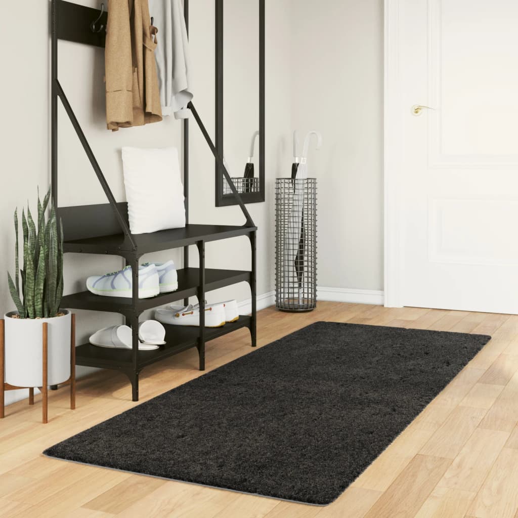 VidaXL Teppich Pamplona Shaggy Hochflor Modern 80x200 cm Anthrazit