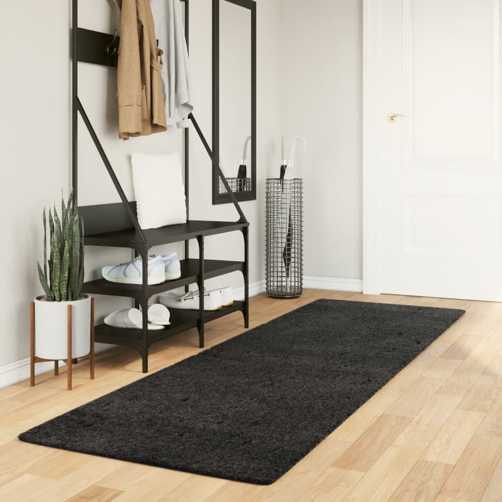 VidaXL Teppich Pamplona Shaggy Hochflor Modern 80x250 cm Anthrazit