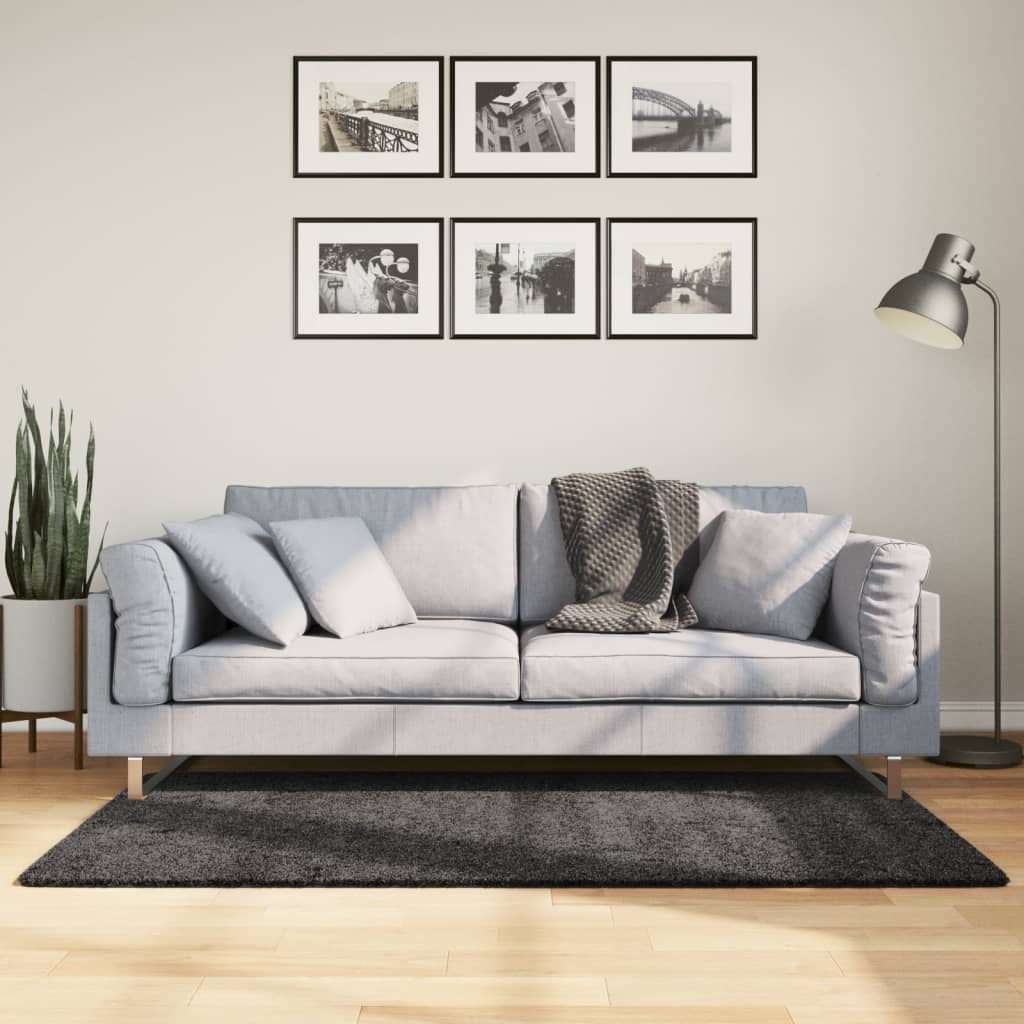VidaXL Teppich Pamplona Shaggy Hochflor 120x170 cm Anthrazit