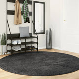 Vidaxl Rug Pamplona Shaggy Sterkt moderne Ø 200 cm Antracitt