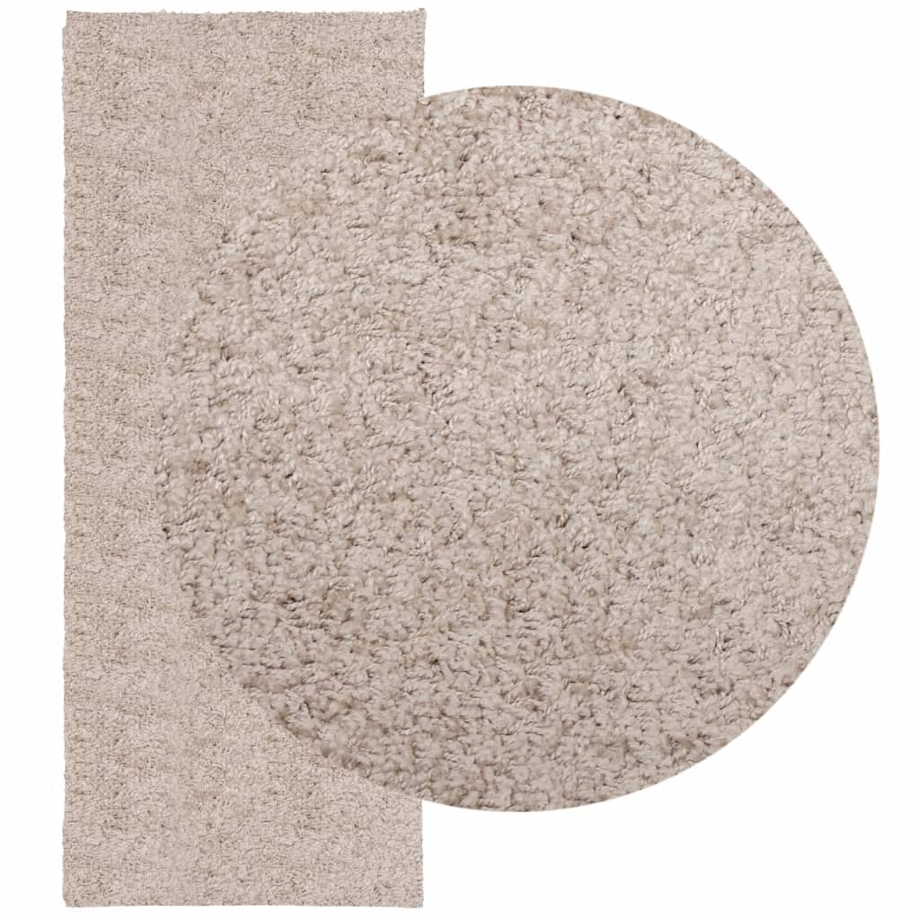 Alfombra Vidaxl Pamplona Shaggy altamente moderna 80x200 cm beige