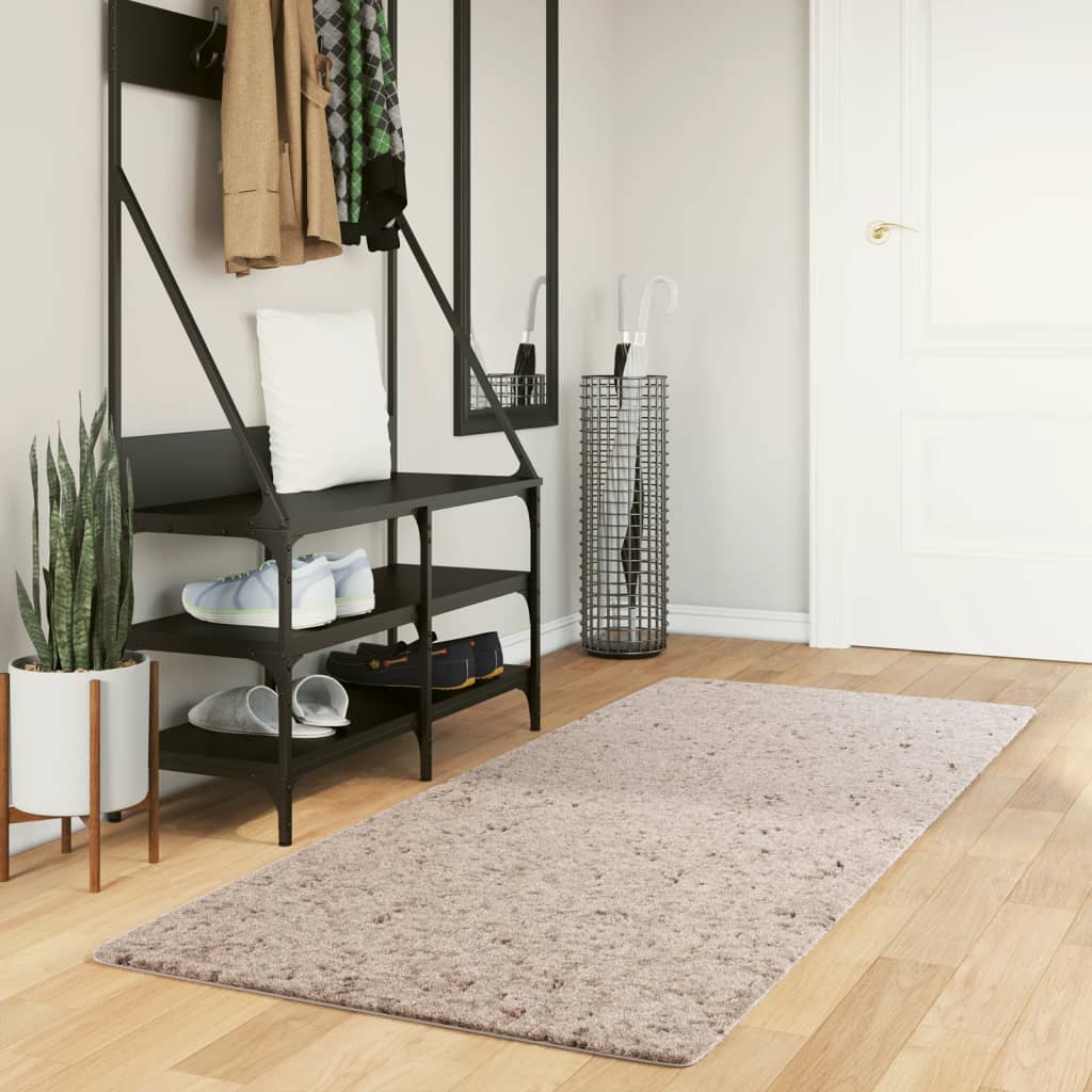 VidaXL Teppich Pamplona Shaggy Hochflor Modern 80x200 cm Beige