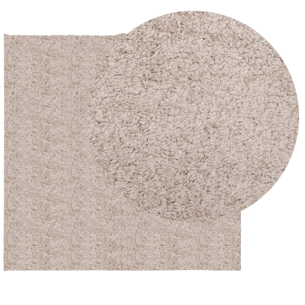 Vidaxl tapis Pampelune Shaggy hautement moderne 120x120 cm beige