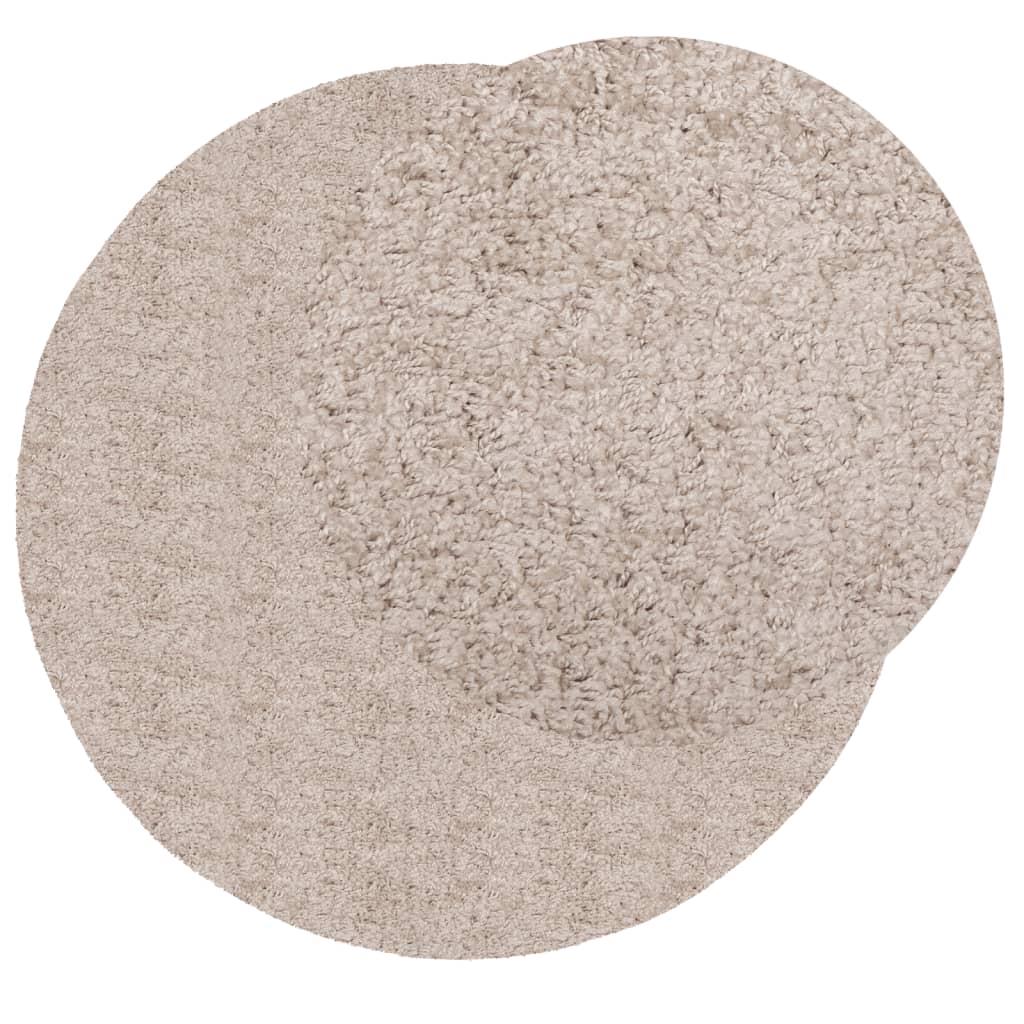 Vidaxl Teppich Pamplona Shaggy hoch modern Ø 240 cm Beige