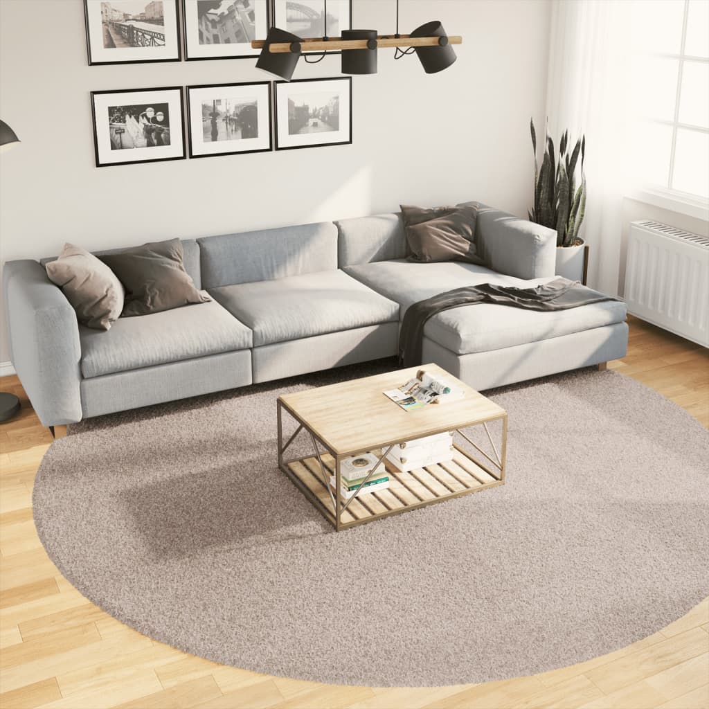 Vidaxl Rug Pamplona Shaggy Vysoce moderní Ø 280 cm beige