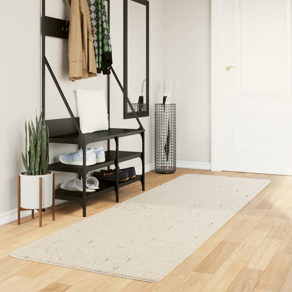 VidaXL Teppich Pamplona Shaggy Hochflor Modern 80x250 cm Creme
