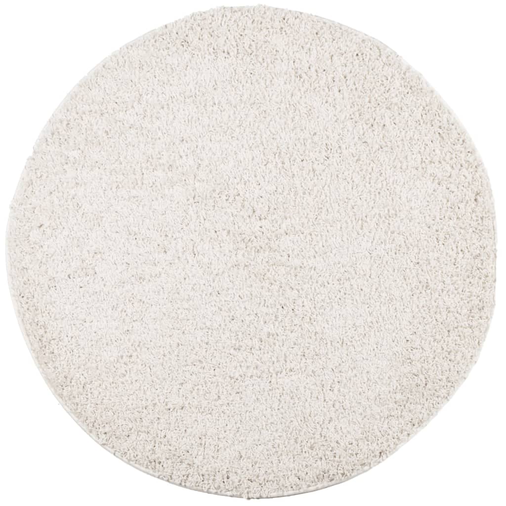 Vidaxl Teppich Pamplona Shaggy hochpol modern Ø 160 cm Creme Farbe