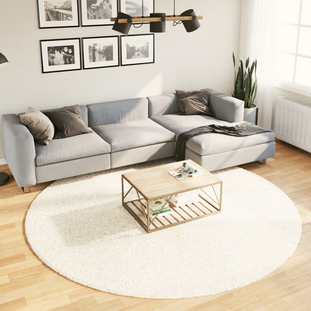 Vidaxx Teppich Pamplona Shaggy Hochflor modern ø 240 cm cremefarben