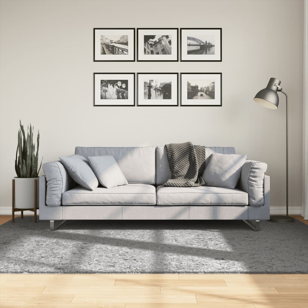 VidaXL Teppich Pamplona Shaggy Hochflor Modern 160x230 cm Grau