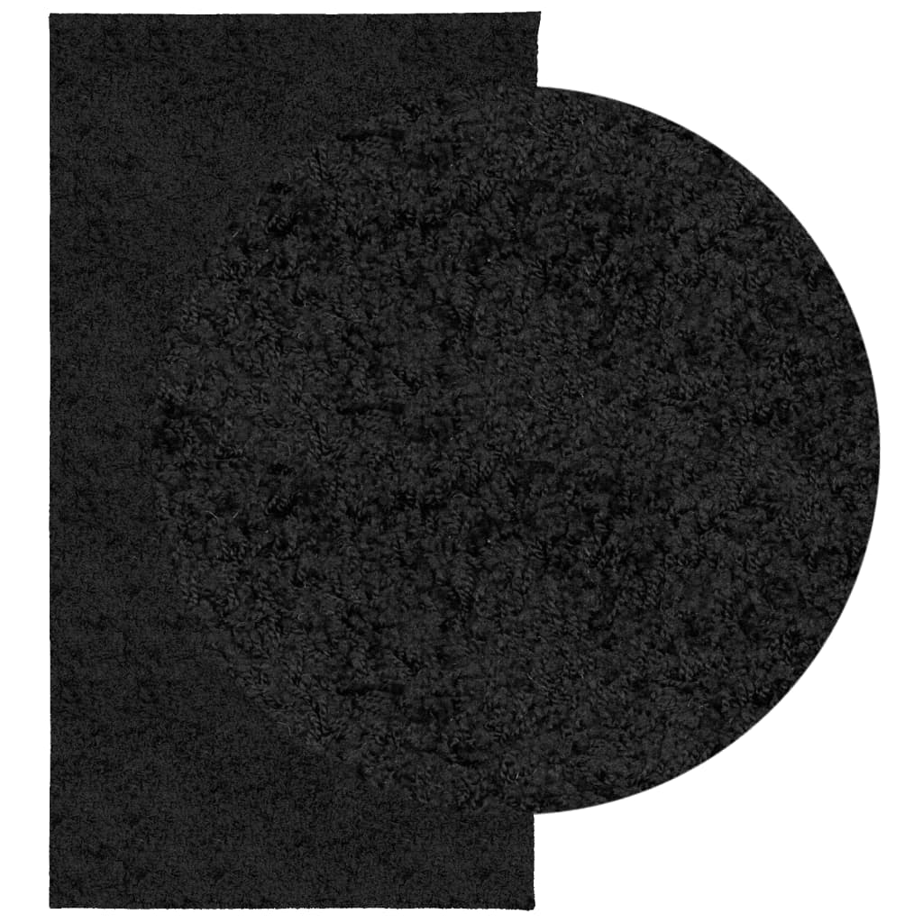 Vidaxl tapis Pampelune Shaggy hautement moderne 80x150 cm noir