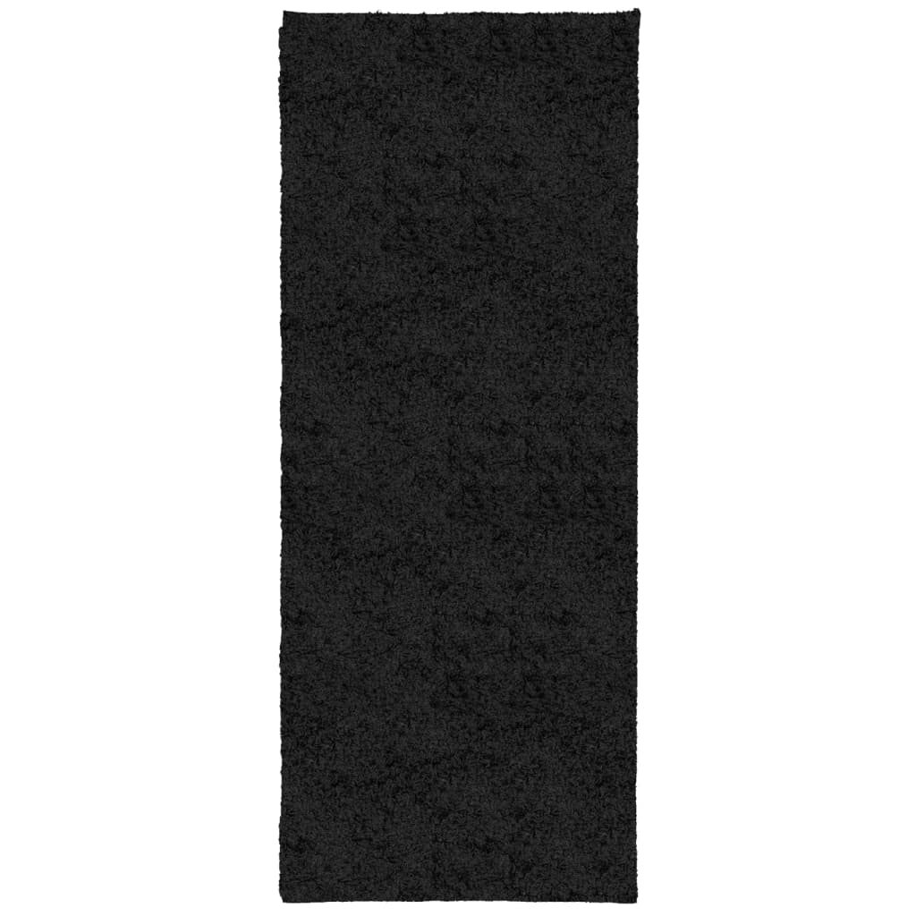 Vidaxl tapis Pampelune Shaggy hautement moderne 80x200 cm noir