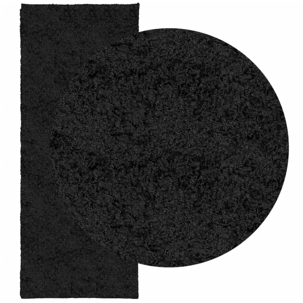 VidaXL Teppich Pamplona Shaggy Hochflor Modern 80x200 cm Schwarz