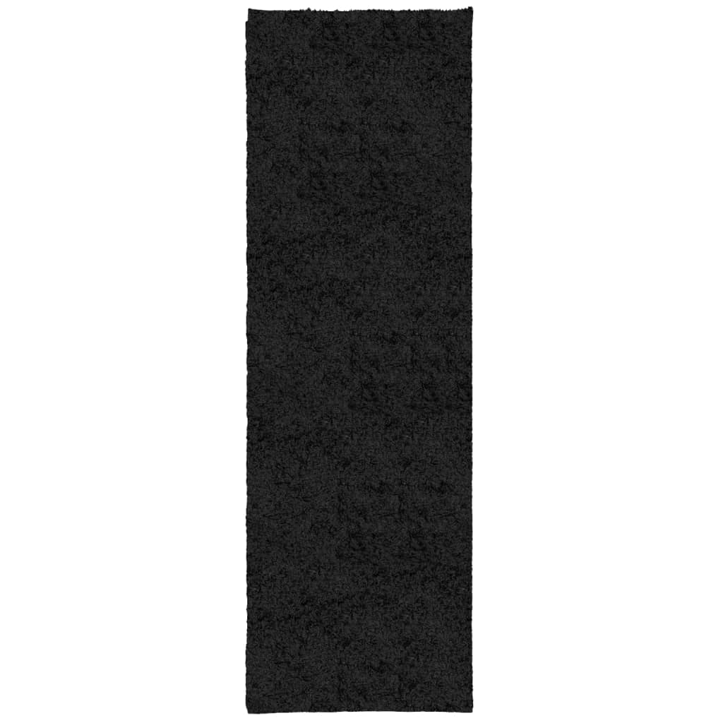 Alfombra Vidaxl Pamplona Shaggy altamente moderna 80x250 cm Negro