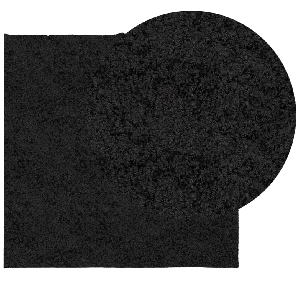 Vidaxl Teppich Pamplona Shaggy Hoch moderner 120x120 cm Schwarz