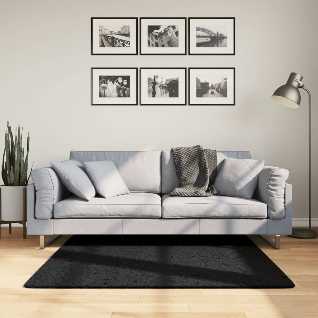 Vidaxl Rug Pamplona Shamgy héich modern 120x12 cm schwaarz