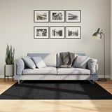 VidaXL Teppich Pamplona Shaggy Hochflor Modern 160x160 cm Schwarz