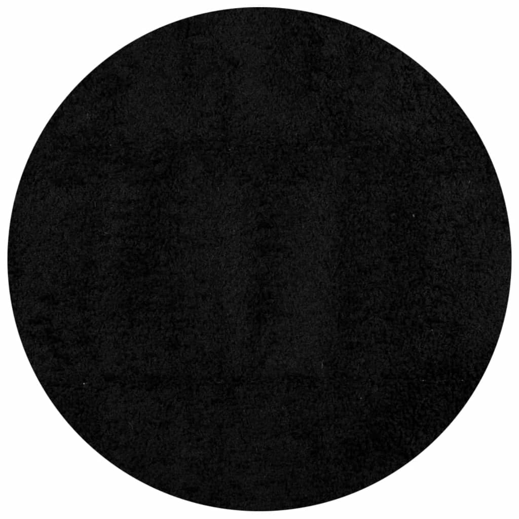 Vidaxx Teppich Pamplona Shaggy Hochflor Modern ø 100 cm Schwarz