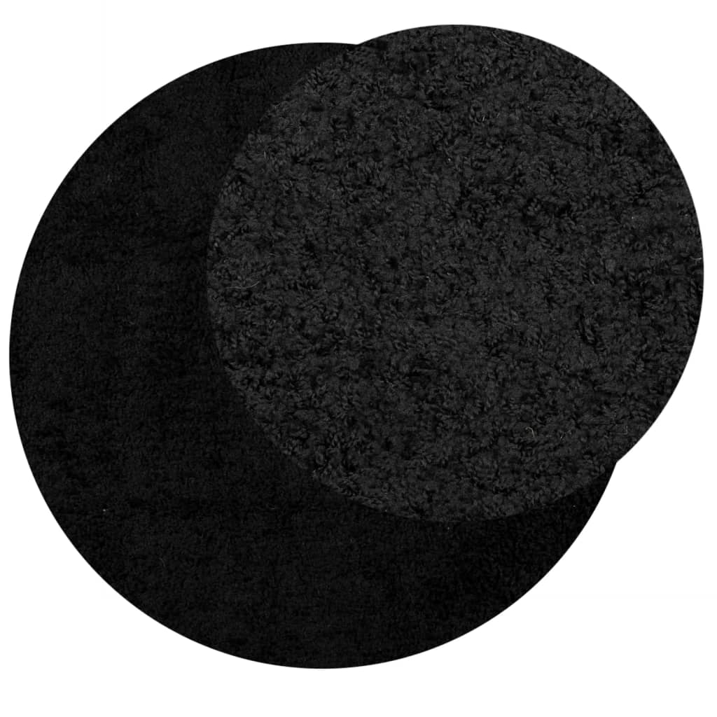 Vidaxx Teppich Pamplona Shaggy Hochflor Modern ø 100 cm Schwarz