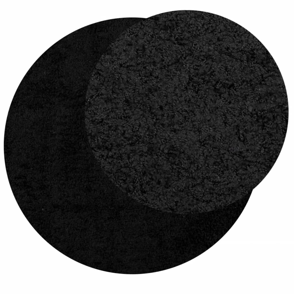 Vidaxx Teppich Pamplona Shaggy Hochflor Modern ø 120 cm Schwarz