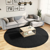 Vidaxl Rug Pamplona Shaggy Sterkt moderne ø 240 cm svart