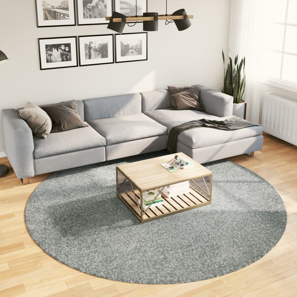 Vidaxl Rug Pamplona Shaggy Sterkt moderne ø 240 cm grønn