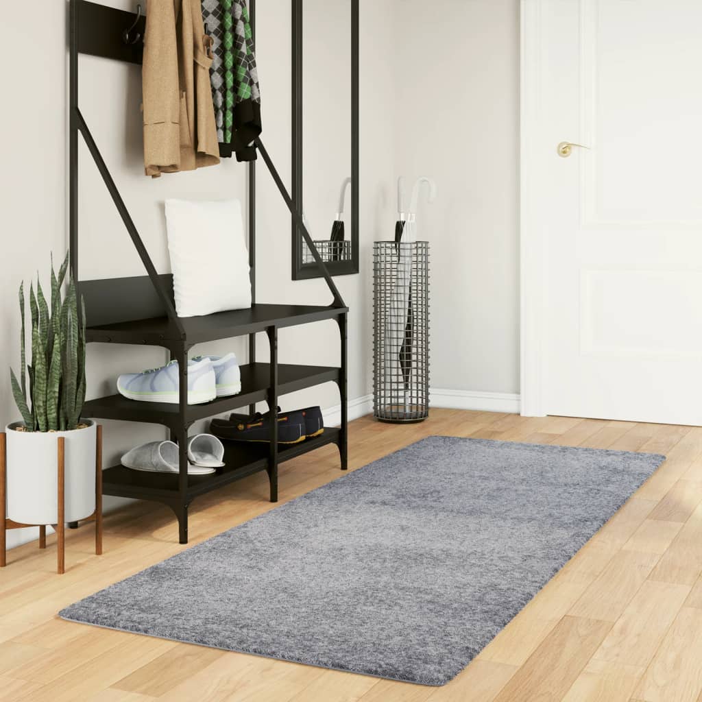 VidaXL Teppich Pamplona Shaggy Hochflor Modern 80x200 cm Blau