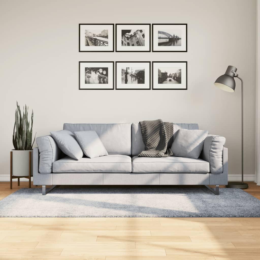 VidaXL Teppich Pamplona Shaggy Hochflor Modern 100x200 cm Blau