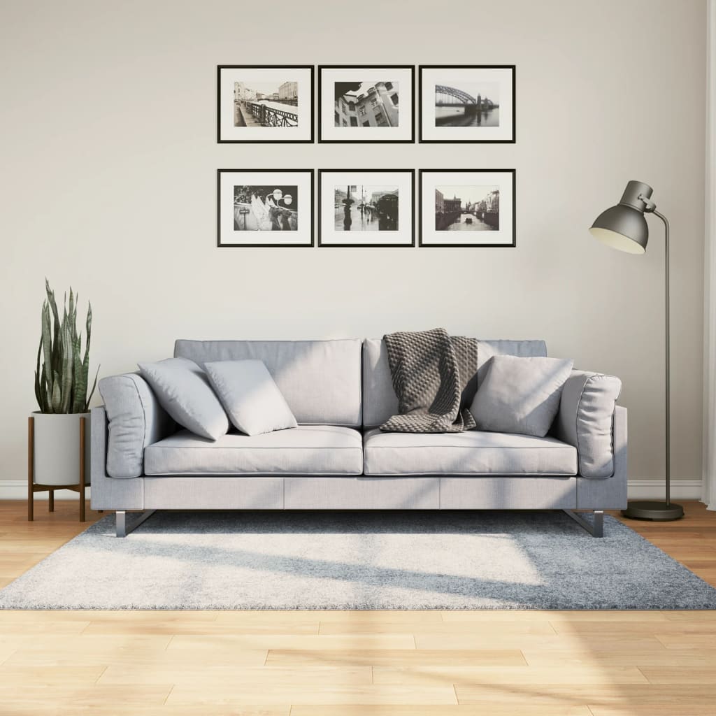 VidaXL Teppich Pamplona Shaggy Hochflor Modern 120x170 cm Blau