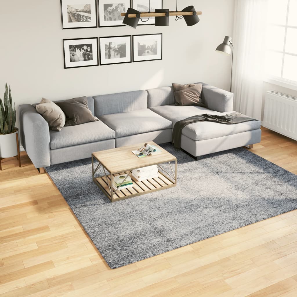 VidaXL Teppich Pamplona Shaggy Hochflor Modern 240x240 cm Blau