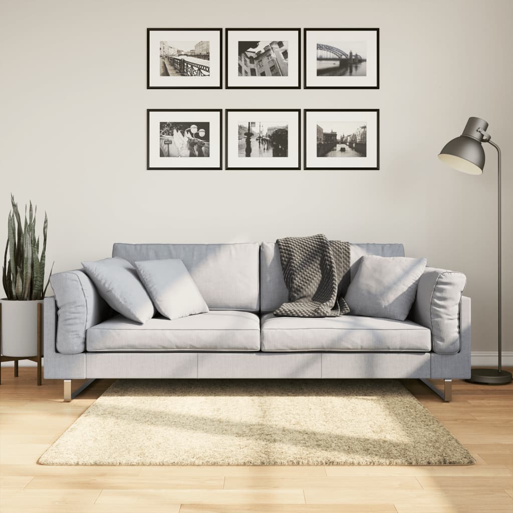 VidaXL Teppich Pamplona Shaggy Hochflor Modern 120x120 cm Gold
