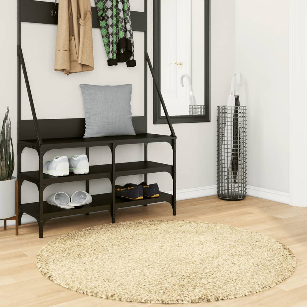 Vidaxx Teppich Pamplona Shaggy Hochflor modern ø 120 cm Goldfarbe