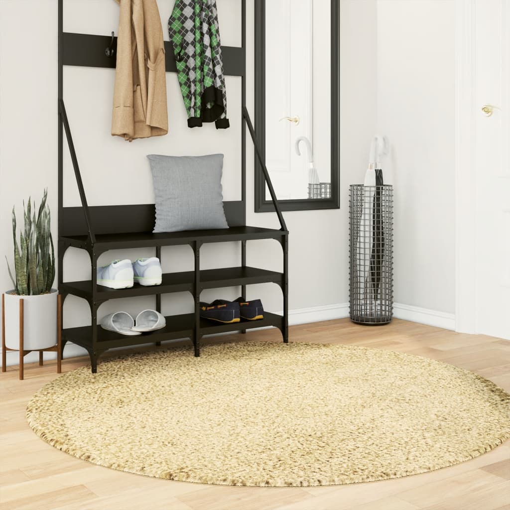 Vidaxx Teppich Pamplona Shaggy Hochflor modern ø 160 cm Goldfarbe