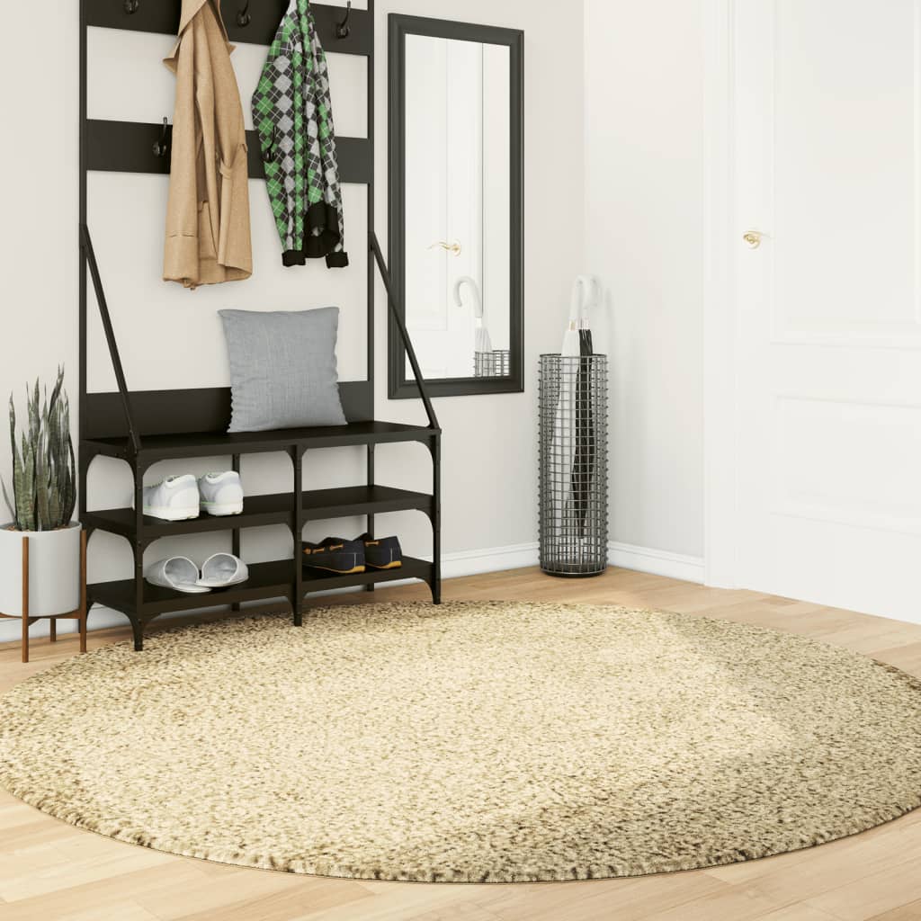 Vidaxl Rug Pamplona Shaggy meget poler moderne Ø 200 cm guldfarve